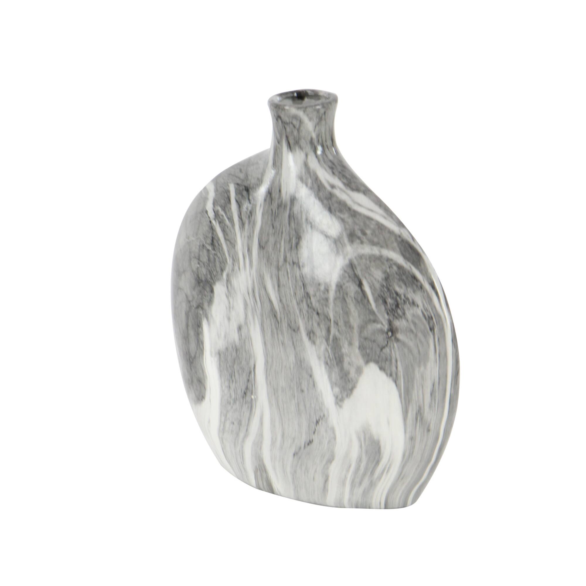 13" Marble Stoneware Contemporary Vase Set